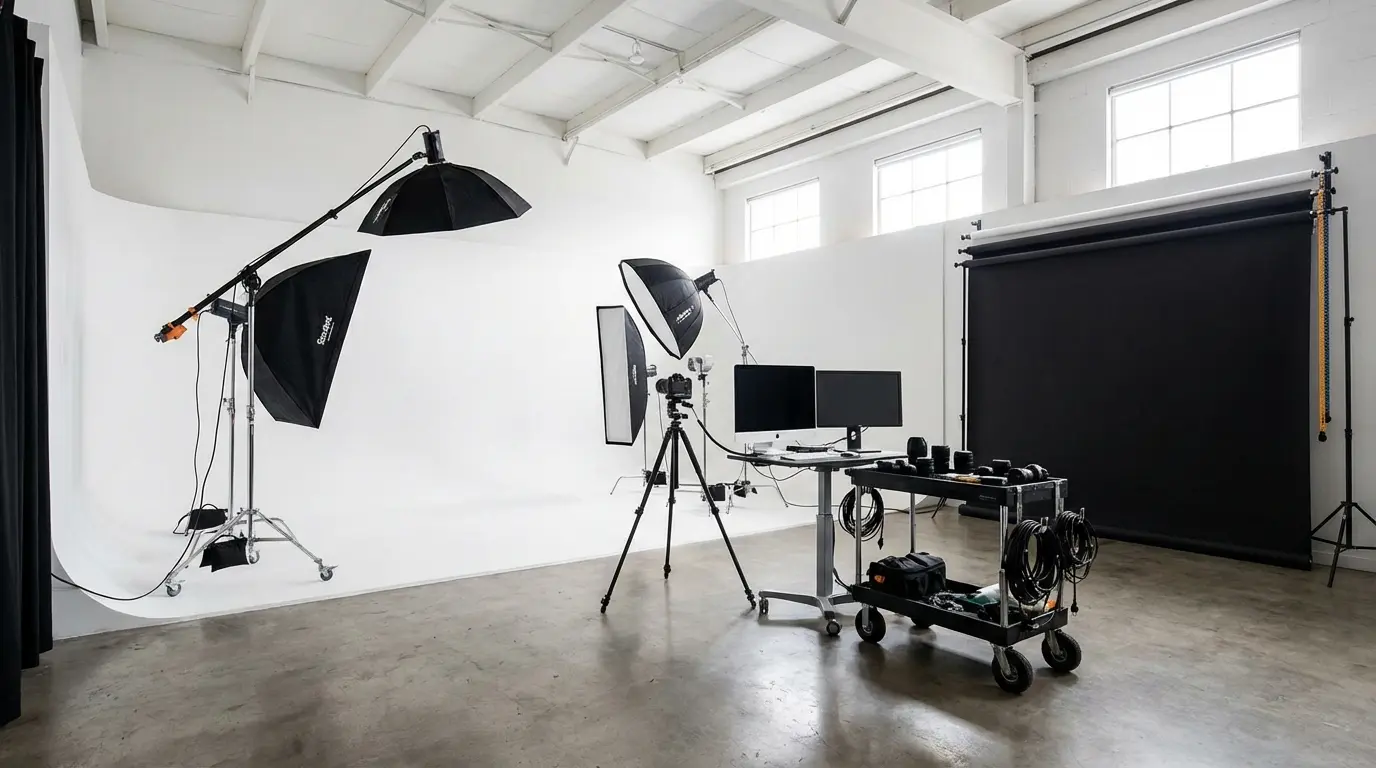 AI 3D camera photography studio interface